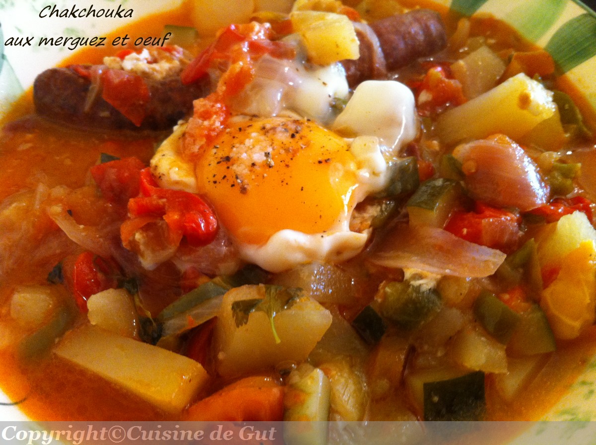 Chakchouka merguez et oeuf