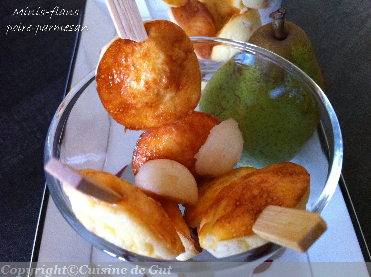 Mini flans poires pamesan verrine