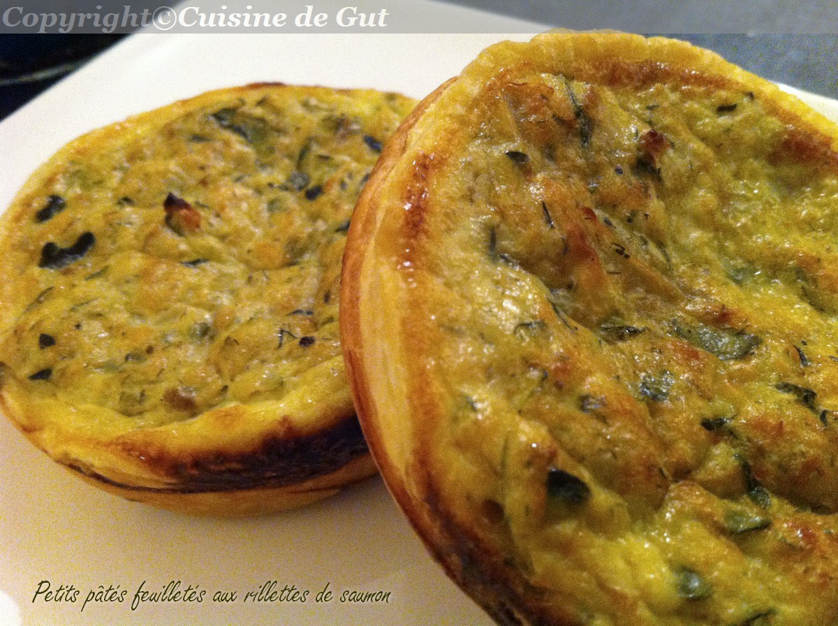 Petits pâtés feuilletés aux rillettes de saumon