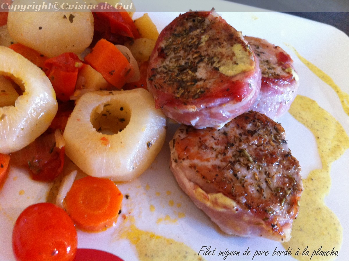 Filet mignon de porc bardé et épicé à la plancha – CUISINE DE GUT