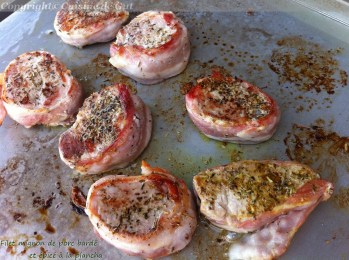 Filet mignon de port bardé ét épicé à la plancha cuire