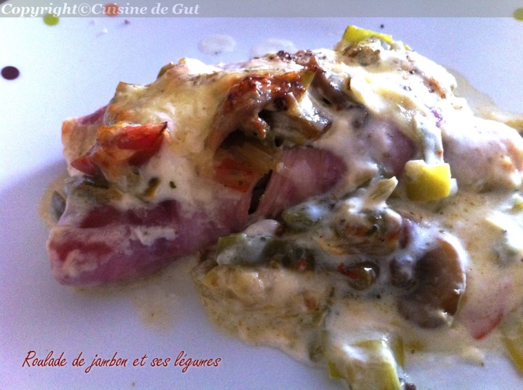 Roulade de jambon et ses légumes part