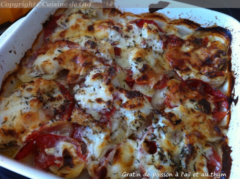 Gratin de poisson ail et thym 2