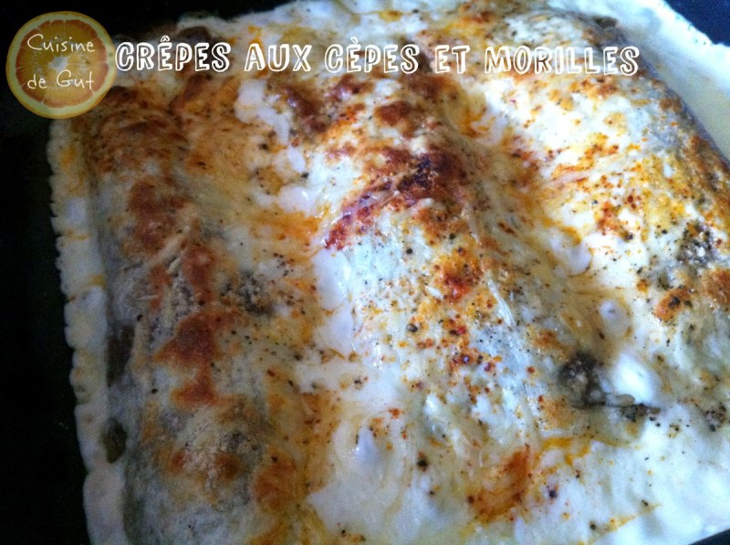 Crepes de cèpes et morilles cuisson