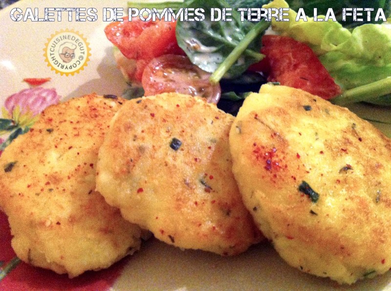 Galettes PDT à la feta assiette