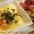 Oeuf cocotte an cantal&nbsp;cuit