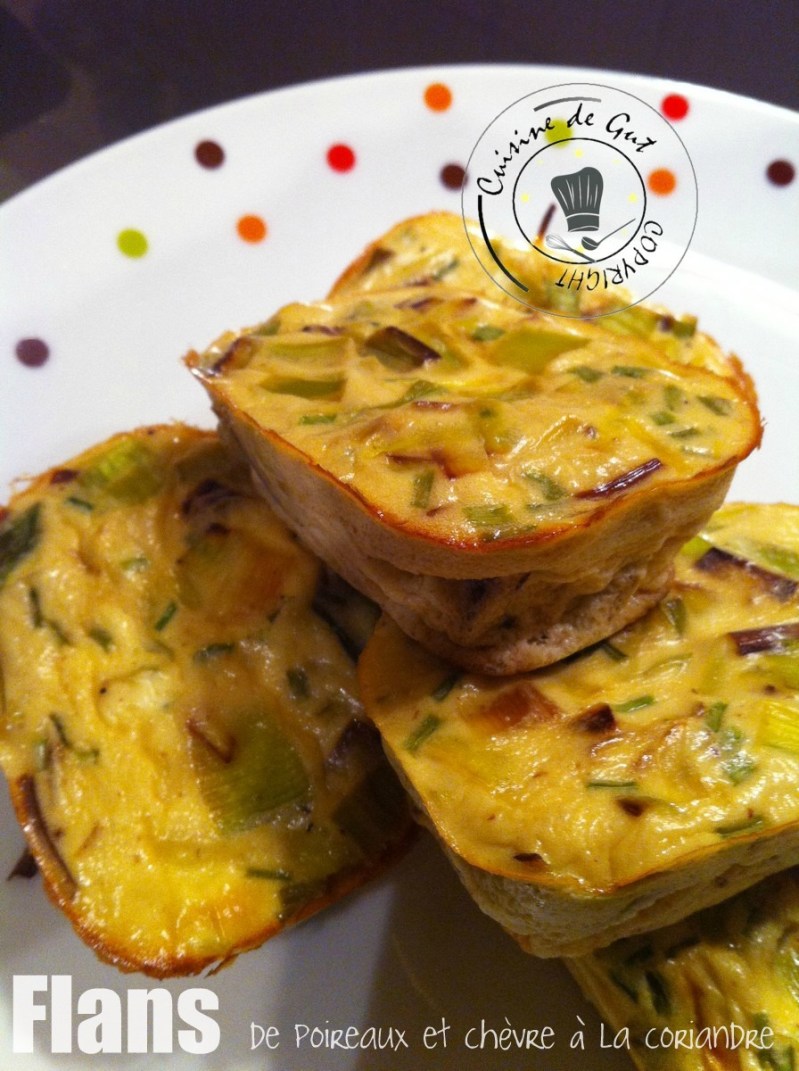 flans poireaux et chèvre à la coriandre H