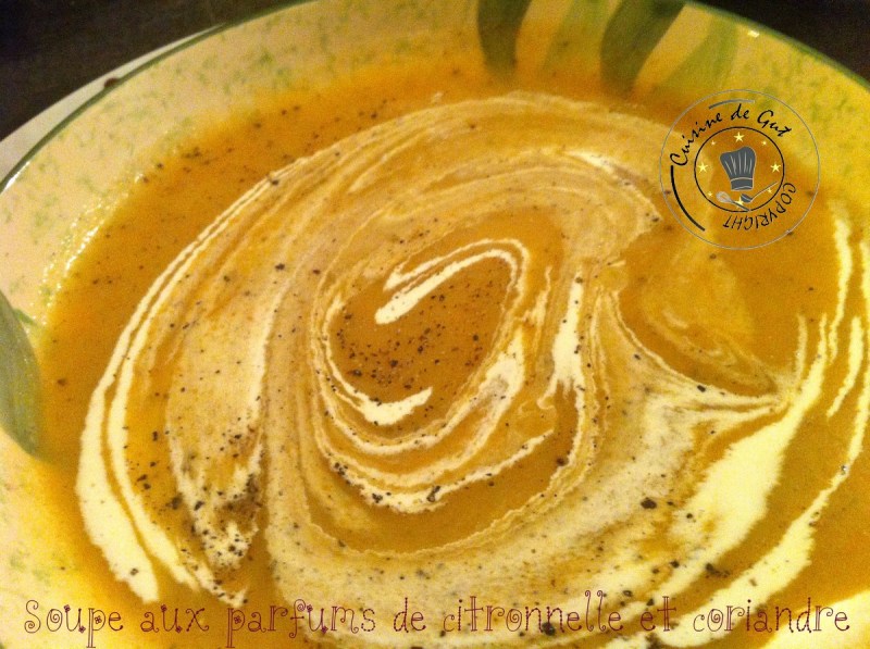Soupe citronnelle et coriandre
