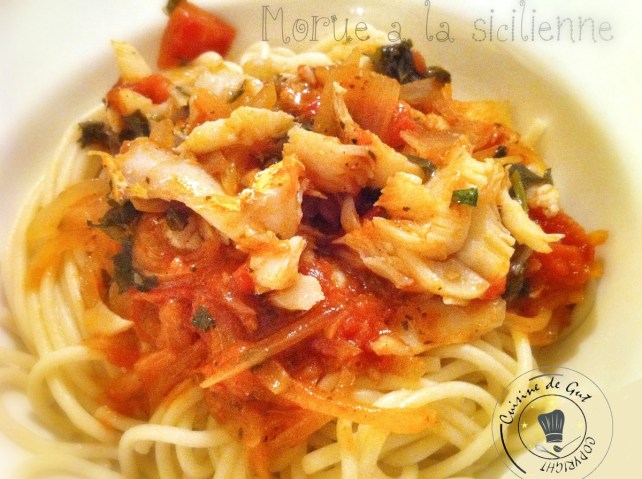Morue à la sicilienne assiette