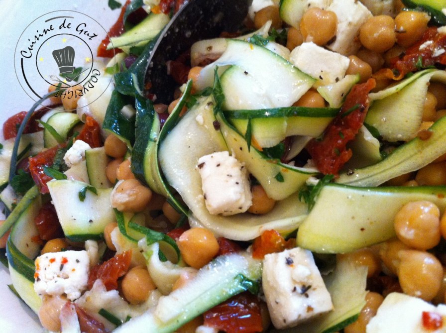 Salade de pois chiches trop parfumée AVEC courgettes