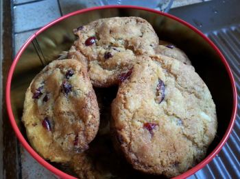 Cookies chocolat blanc et cranberries de caroline non blogueuse !!