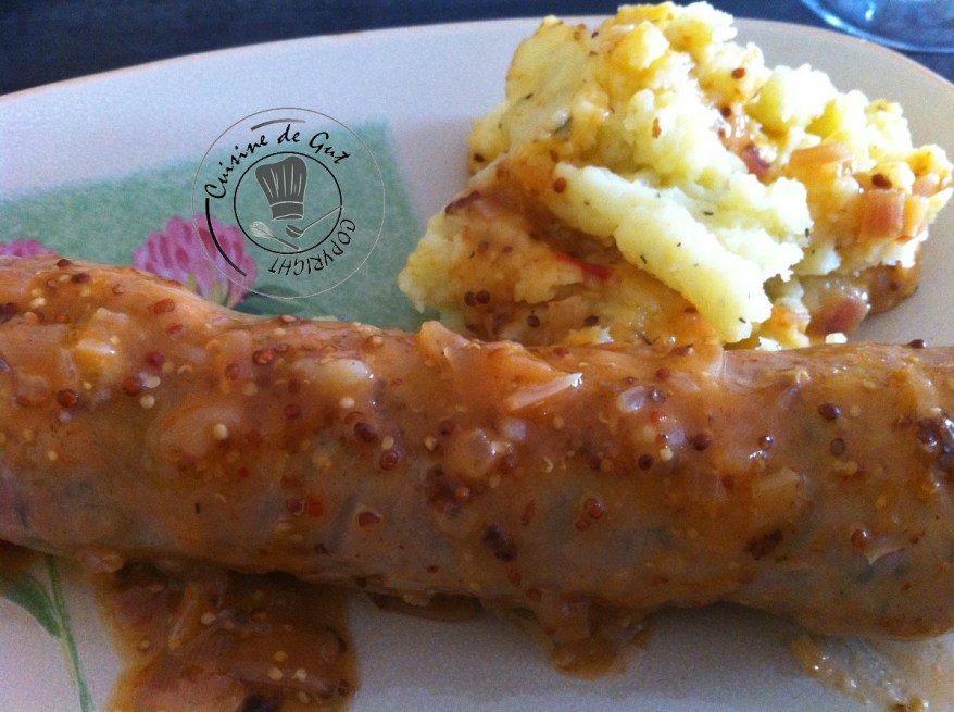 Andouillette moutarde au piment d'espelette assiette