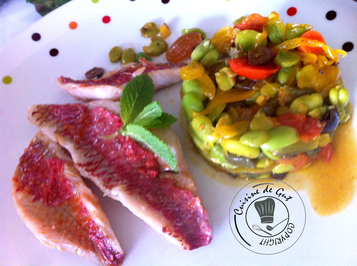 Rougets et fèves délicieusement parfumés2