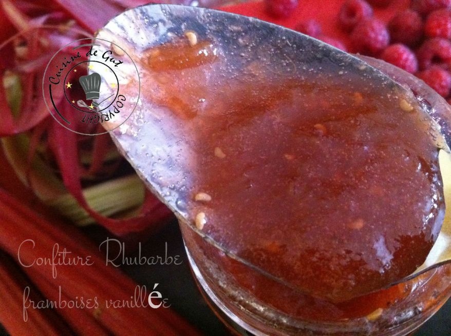 Confiture rhubarbe framboises vanillée1