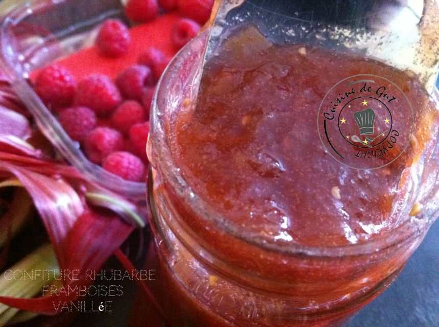 Confiture rhubarbe framboises vanillée2