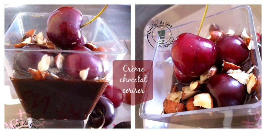 Crème chocolat cerises collage