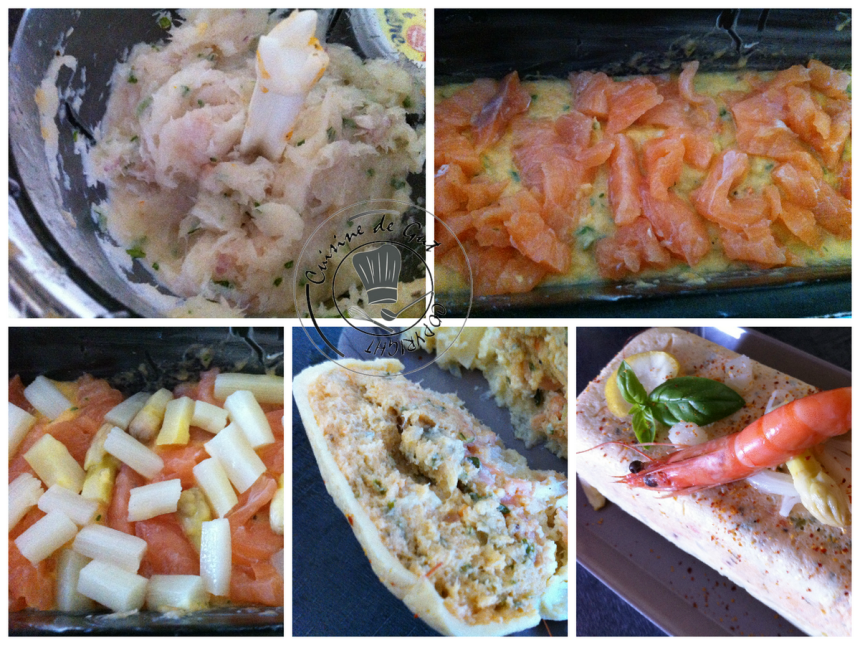 Terrine poissons asperges collage