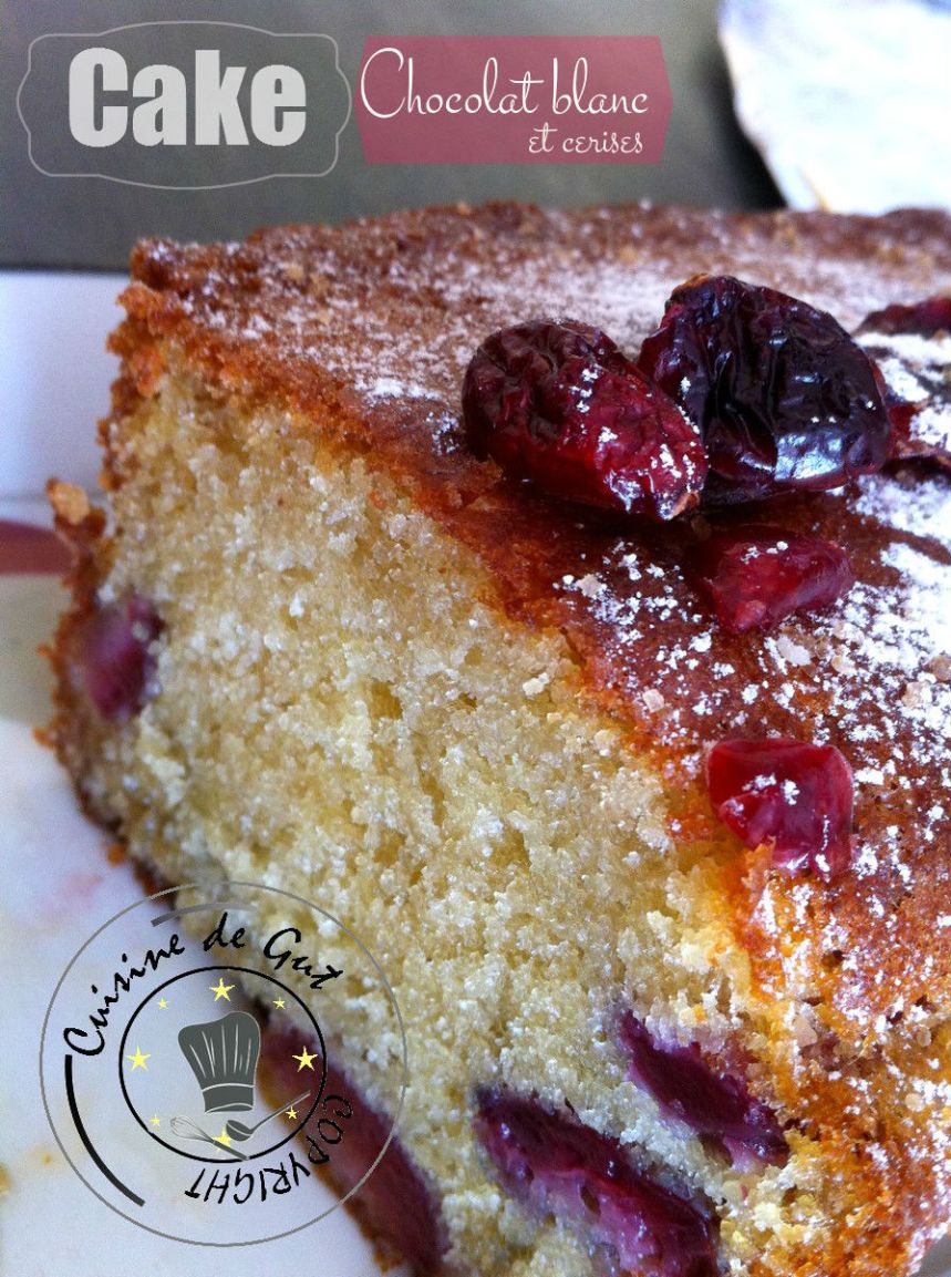 Cake Chocolat blanc et cerise1