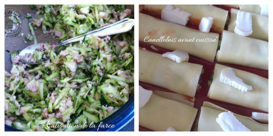 Canellonis courgettes jambon collage