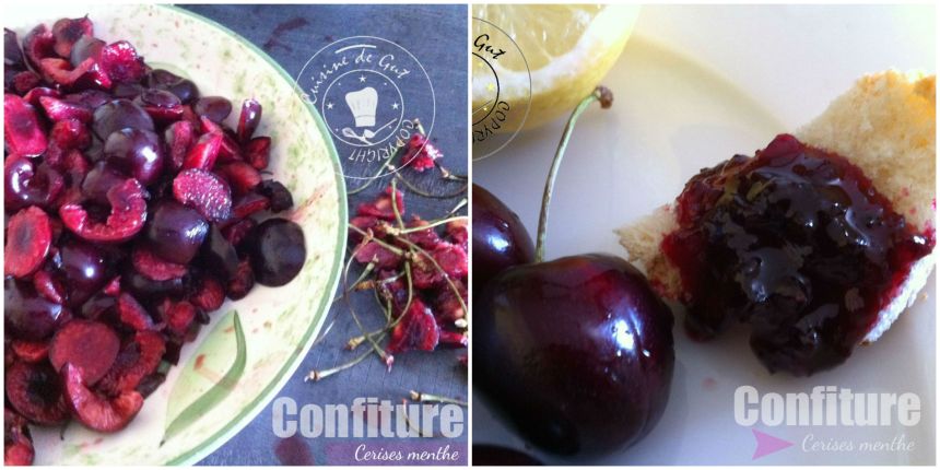 confiture cerises menthe collage