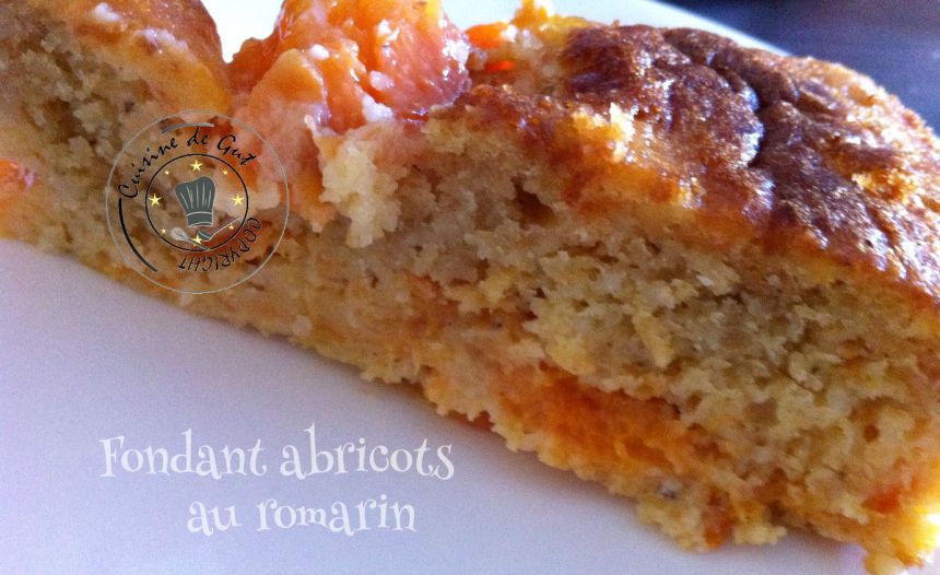 Fondant aux abricots au romarin part