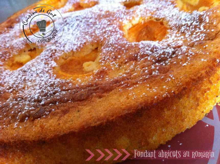 Fondant aux abricots au romarin terminé