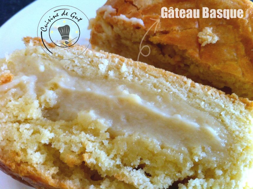 Gâteau basque tranche