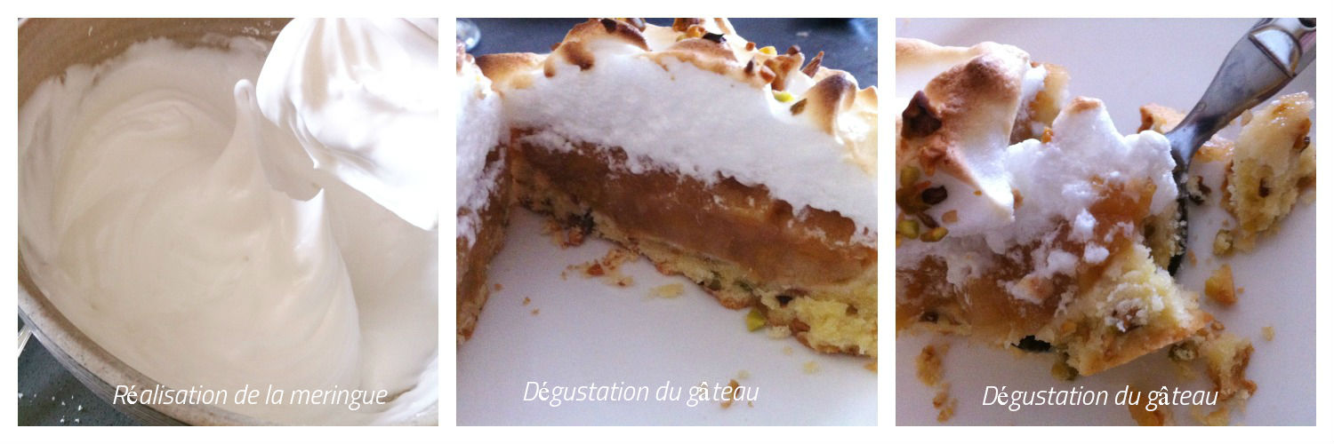 Gâteau meringué à la pêche