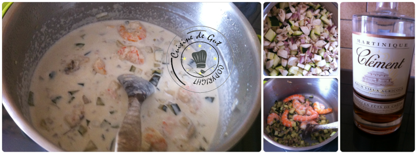 Linguines crevettes sauce rhum vanille 4