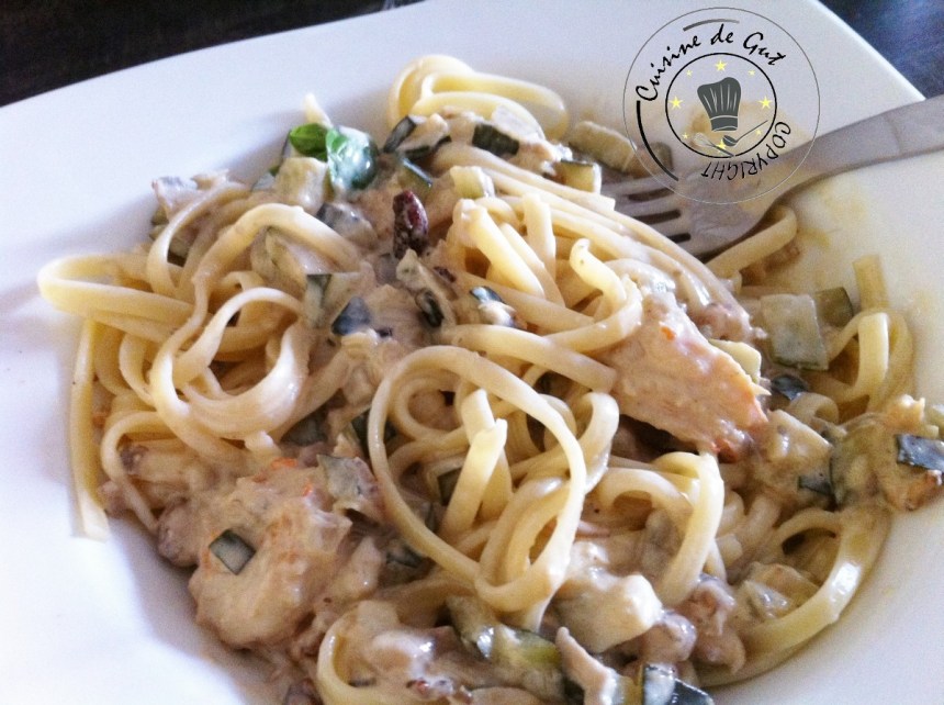 Linguines crevettes sauce rhum vanille2