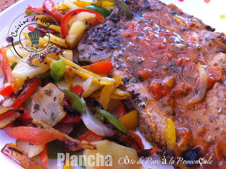 Plancha de Côte de porc à la provençale2