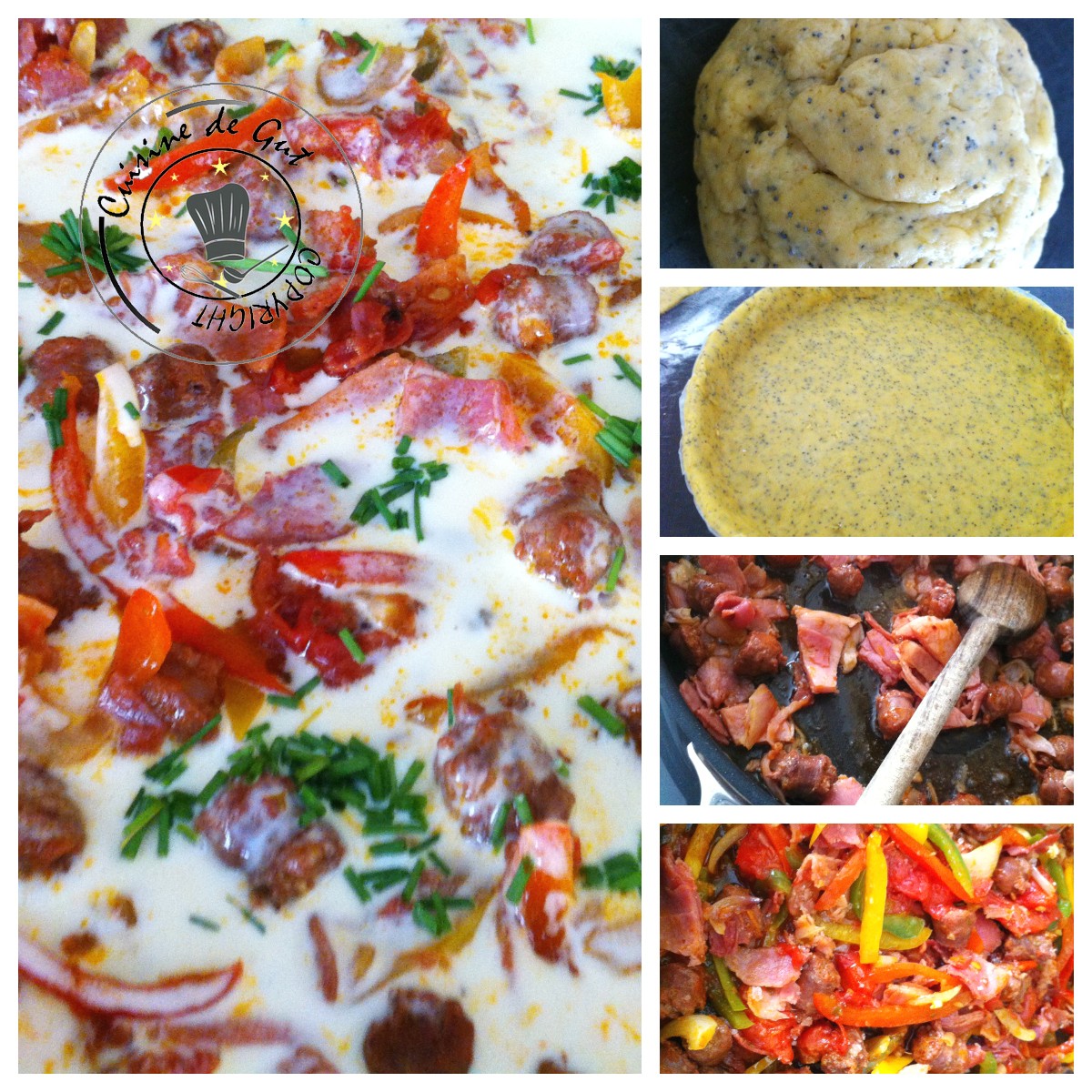 Confection de la Tarte aux merguez