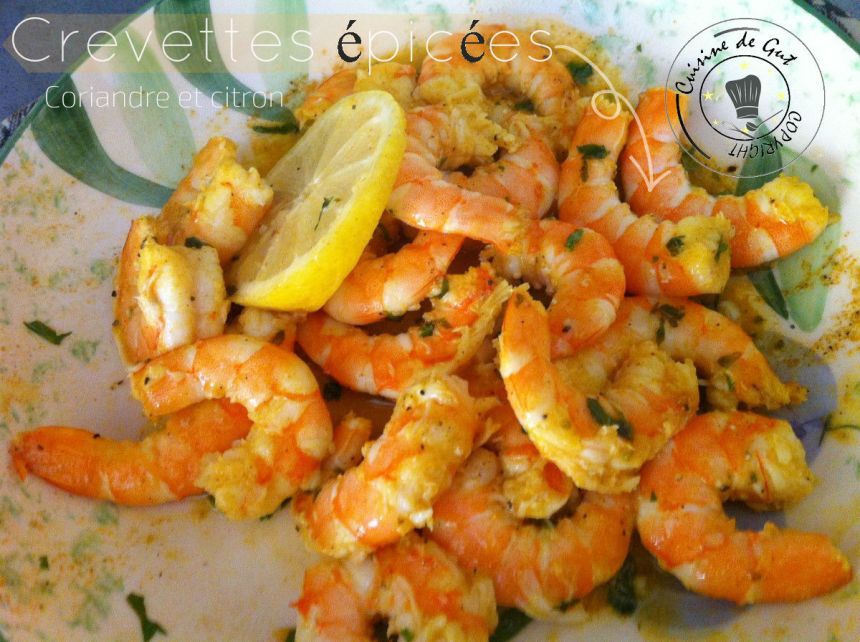Crevettes citron et coriandre