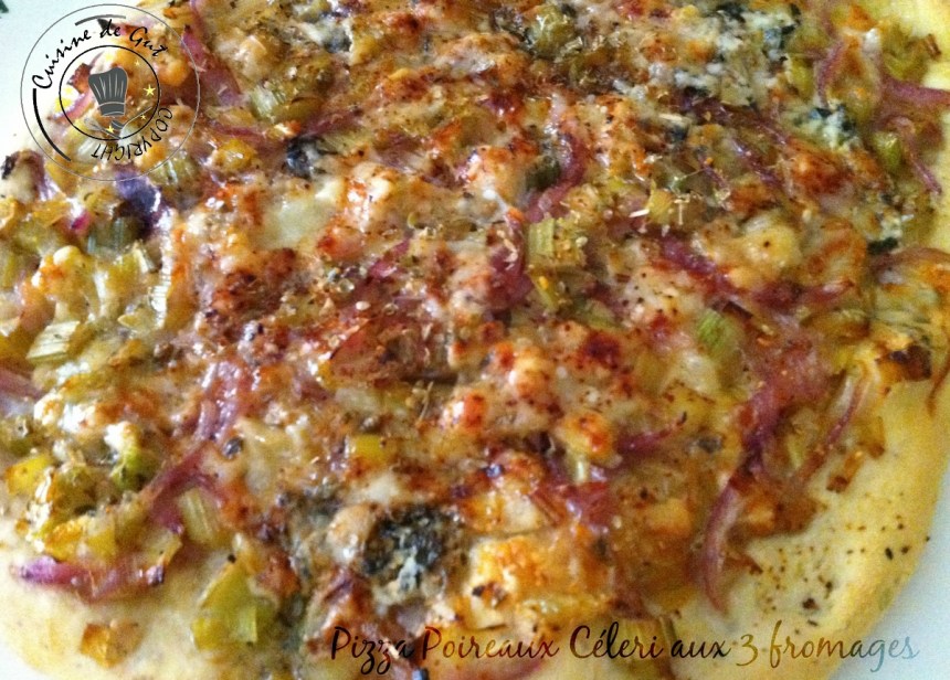 Pizza poireaux céleri 3 fromages1