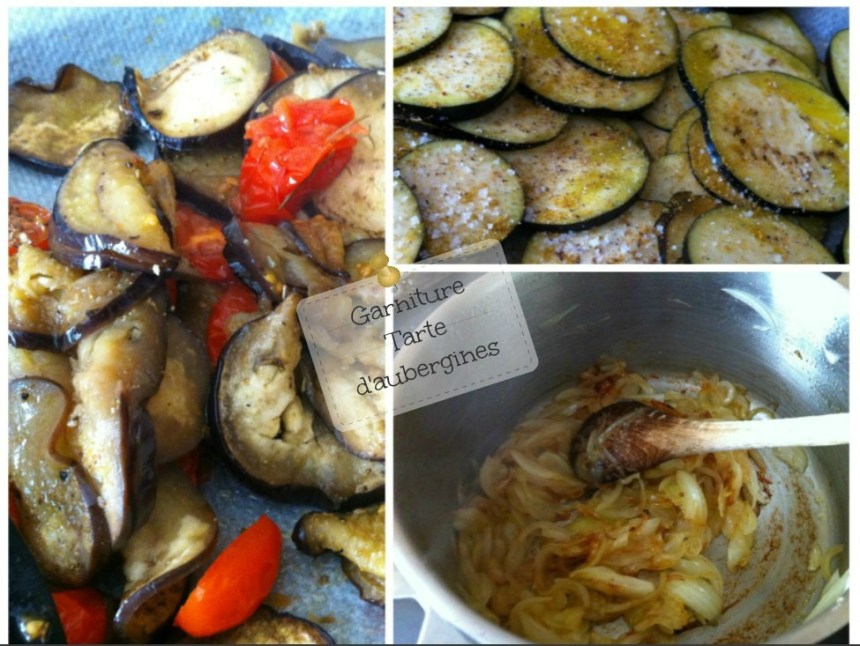 Tartelette aubergines pâte curry garniture