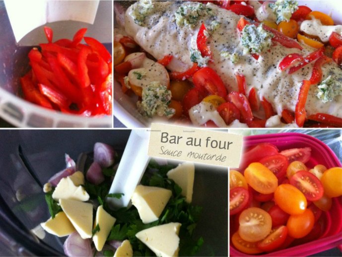 Bar au four sauce moutardée