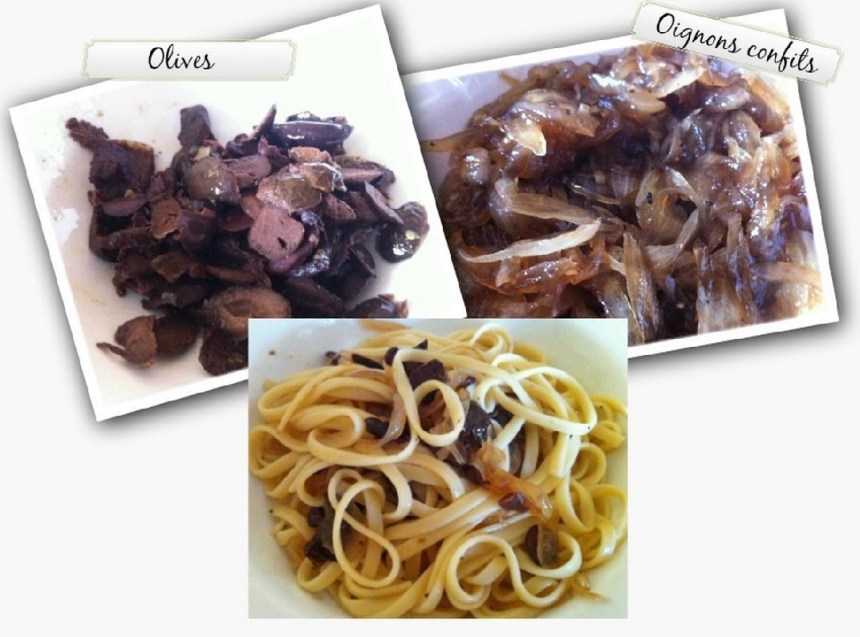 Linguines au confit d'oignons et Olives3