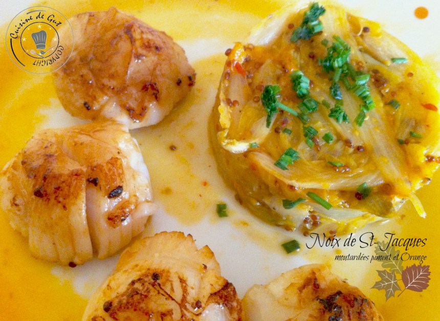 Noix de St-jacques moutardée piment à l'orange1