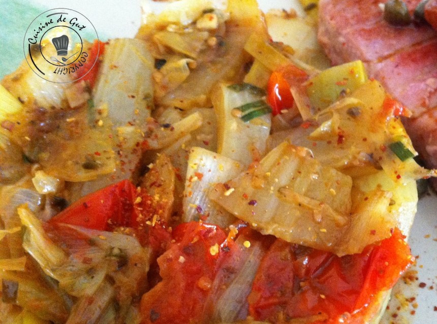 Poireaux fenouil tomates aux épices 2
