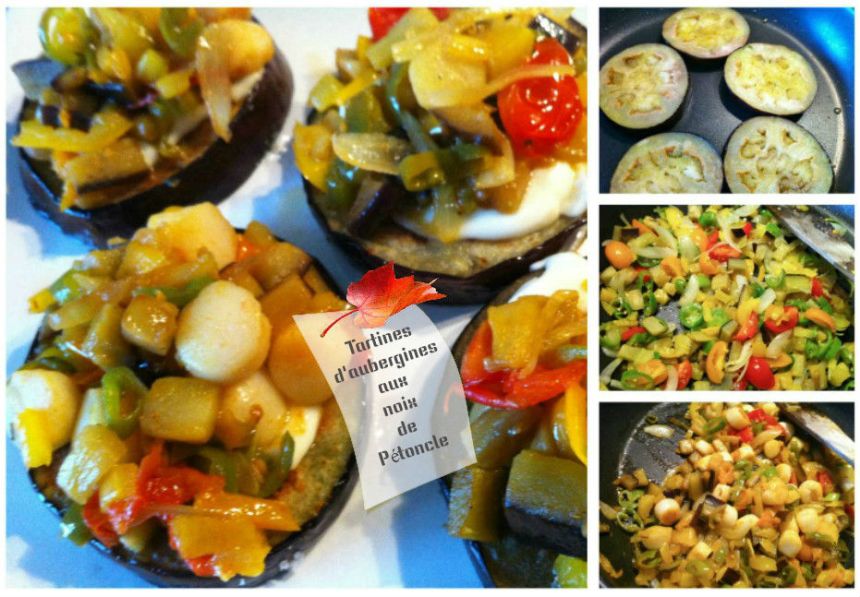 Tartines d'aubergines aux noix de Pétoncle