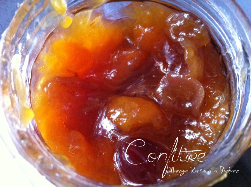 Confiture mangue raisin à la Badiane