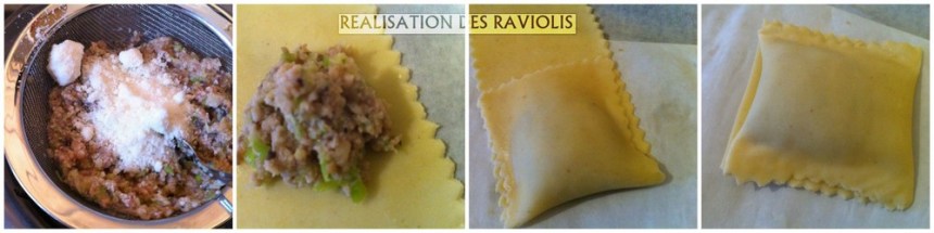 Raviolis poireaux champignons réalisation