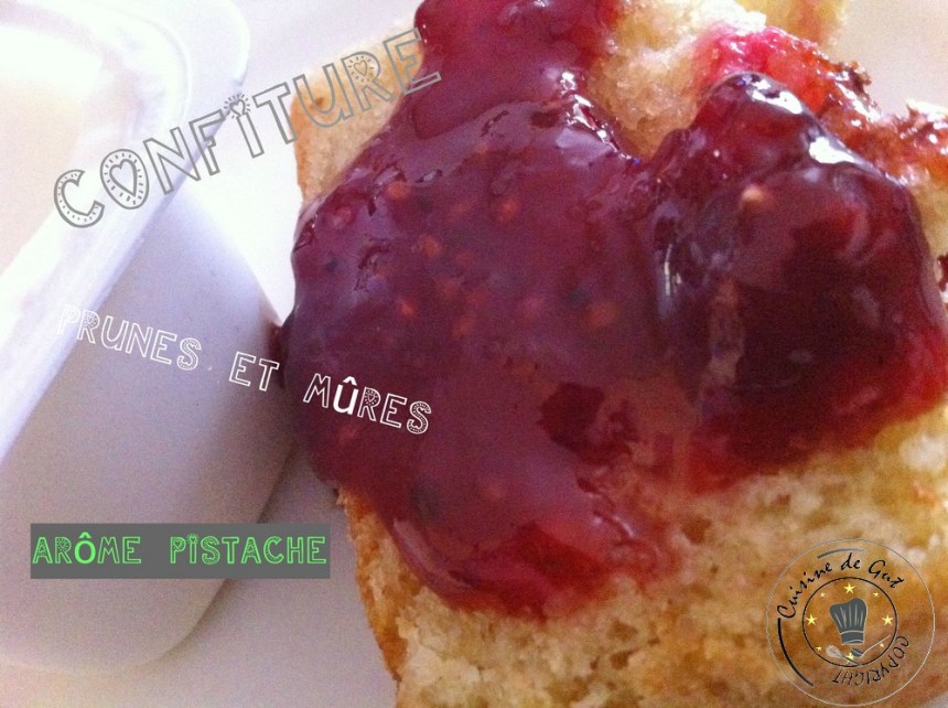 Confiture de Prunes et Mûres arome pistache2jpg