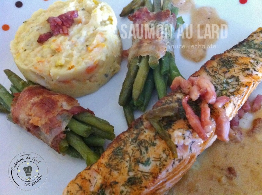 Saumon au Lard sauce échalote