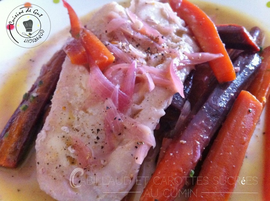 Cabillaud et carottes sucrées au cumin
