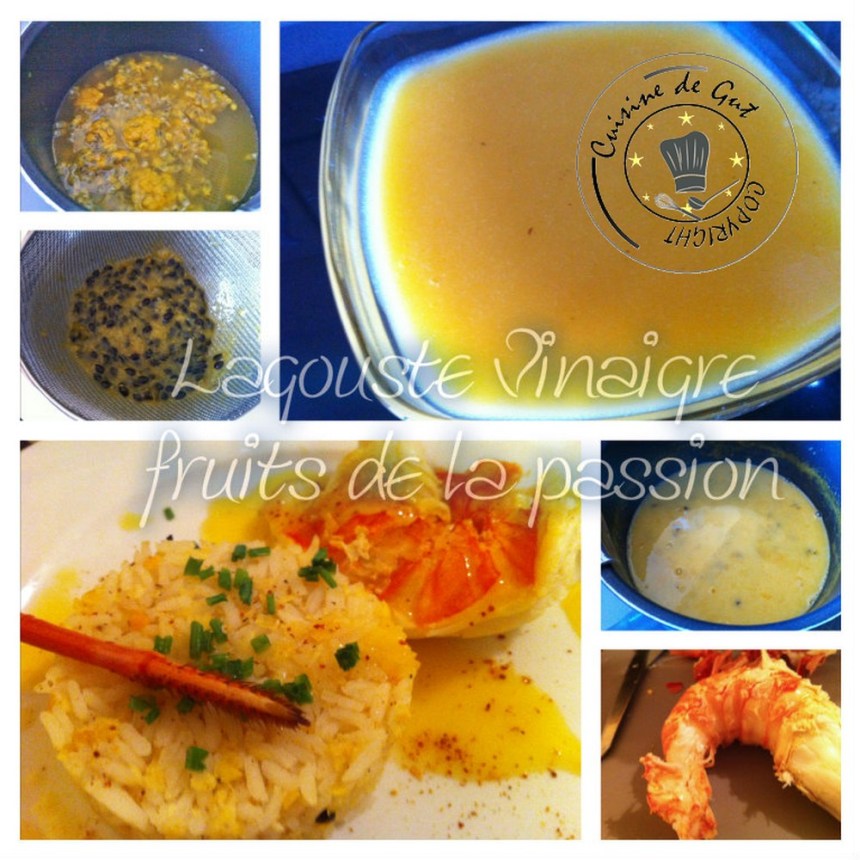Langouste vinaigre fruits passion