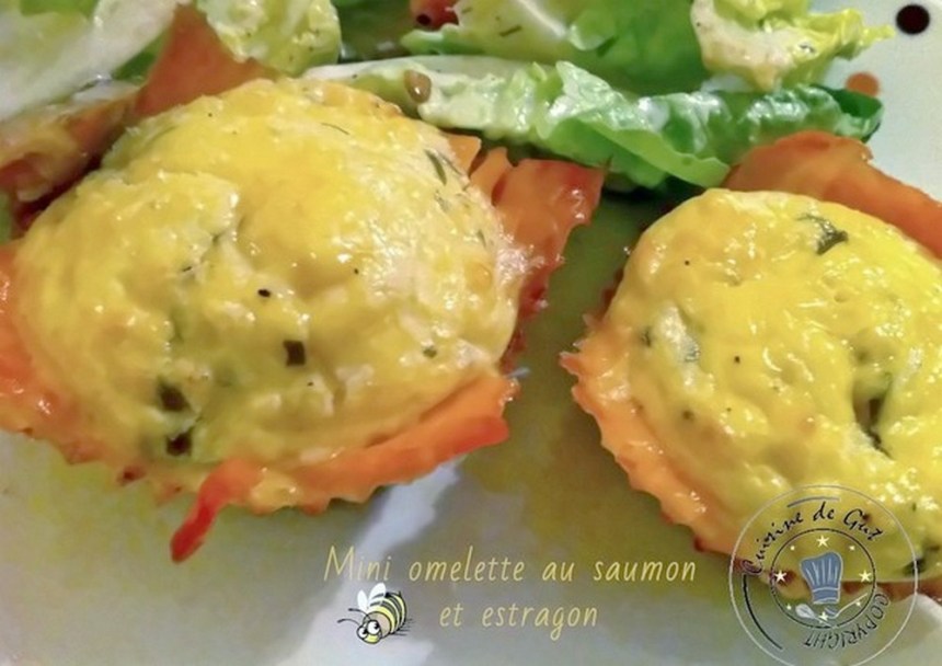 Mini omelette saumon estragon après cuisson