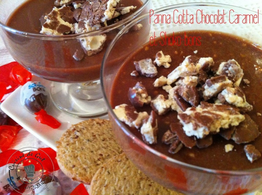 Panna cotta chocolat caramel et shoko bons1