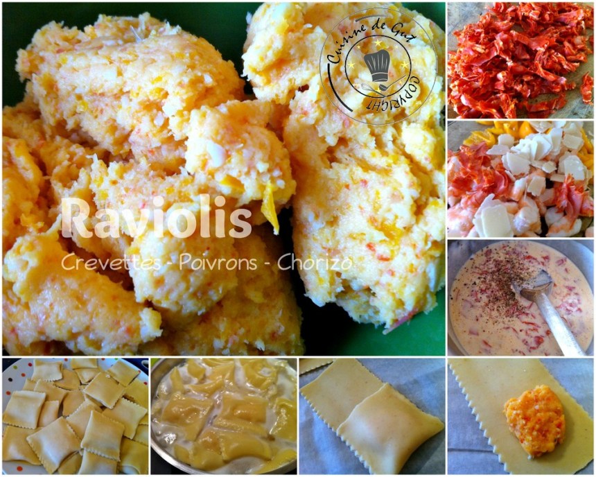 Raviolis Crevettes Poivrons Chorizo