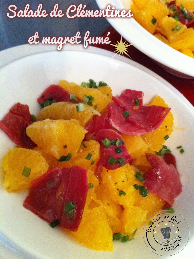 Salade de clementines et magret fumé1